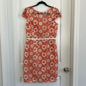 Muse floral sheer embroidered overlay fitted dress size 8